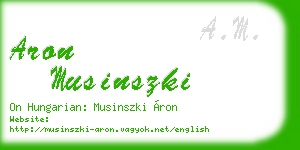 aron musinszki business card